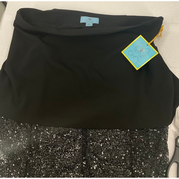 CeCe Sequin Party‎ Dress Black Sleeveless Cocktail skirt - Picture 2 of 14